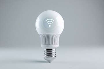 3D rendering of a Wi-Fi-controlled LED bulb designed to conserve energy while illuminating.