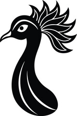 Obraz premium peacock head icon silhouette on white background (2).eps