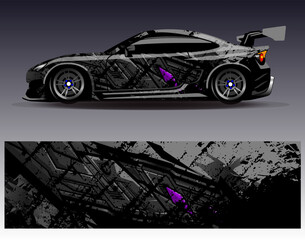 Car wrap design vector. Graphic abstract stripe racing background designs for vehicle, rally, race, adventure and car racing livery