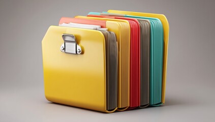 3D icon of a compact file organizer, designed for maximum storage with minimal space usage.