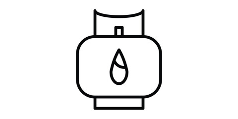 Gas cylinder icon with line style