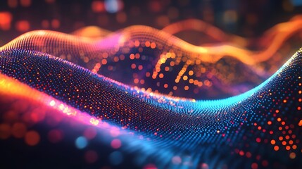 Abstract design of colorful, textured waves.