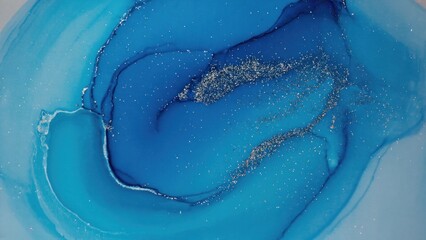 Obraz premium Abstract swirling blue ink design