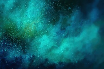 Abstract Teal Green Blue Background With Particles