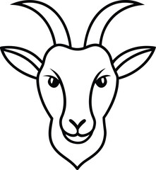 vector illustration of a cartoon goat