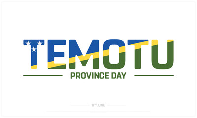 Temotu Province Day on white background, Typographic Design of Temotu Province Day, Vector Design of Temotu Province Day, Temotu Province Day Design
