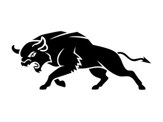 Premium Ultra Detailed Pencil Sketch Of An Angry Bison Ch Icon