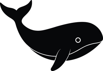 Obraz premium whale head icon silhouette on white background.eps