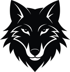 Fototapeta premium wolf head icon silhouette on white background (2).eps