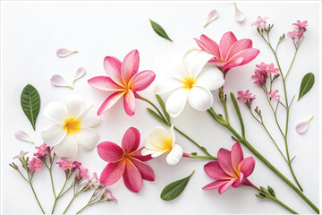 Spring Floral Arrangement with Vibrant Petals and Leaves