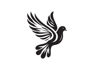 Obraz premium Flying Bird Silhouette – Minimal and Clean Black Bird.