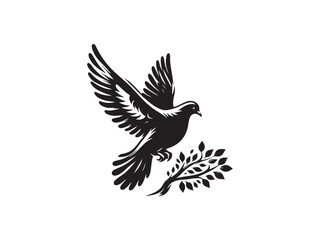 Fototapeta premium Flying Bird Silhouette – Minimal and Clean Black Bird.