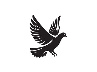 Fototapeta premium Flying Bird Silhouette – Minimal and Clean Black Bird.