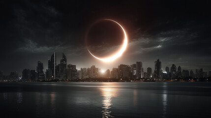 Obraz premium new york city skyline at night