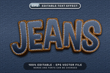 jeans text effect and editable text effect with blue denim jeans texture