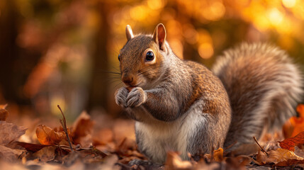 Fototapeta premium squirrel eating nut