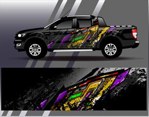 Car wrap design vector. Graphic abstract stripe racing background designs for vehicle, rally, race, adventure and car racing livery