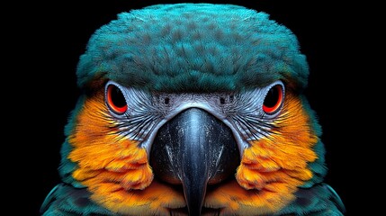 Obraz premium Blue and gold macaw portrait HD 8k wallpaper photographic image