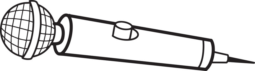 podcast element illustration hand drawn sketch vector, music, sound, headphone, mic coffee