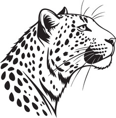 Leopard Face in Bold Silhouette Style