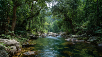 Obraz premium stream in the forest