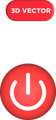 3D Red Power button design for off, fail,start emergency switch