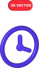 3d Clock icon design.3d time watch timekeeping social media countdown time management
