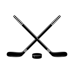 Ice hockey icon vector. Stick and puck illustration sign. hockey symbol or logo.