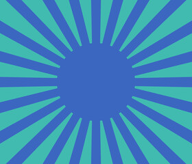 Strahlenmuster gestreift in blau mit rundem Textfreiraum