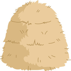 Haystack symbolizing farming, rural life and livestock care. Cartoon vector farmer and gardener harvest for feeding animals and decorating barns, agriculture, and traditional countryside living