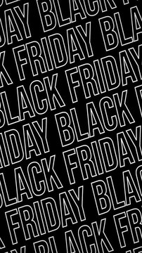 Black Friday. Repeating text animation. Motion graphics