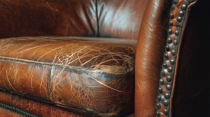 brown leather armchair