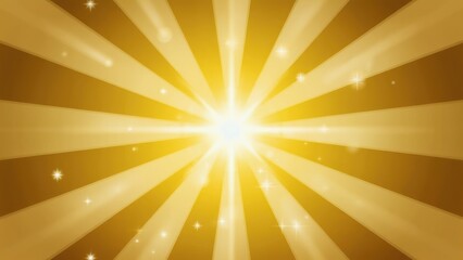 Golden radiant burst background