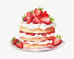 Strawberry cake dessert cream.