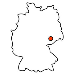 Deutschlandkarte mit Markierung von Chemnitz