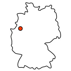 Deutschlandkarte mit Markierung von Münster