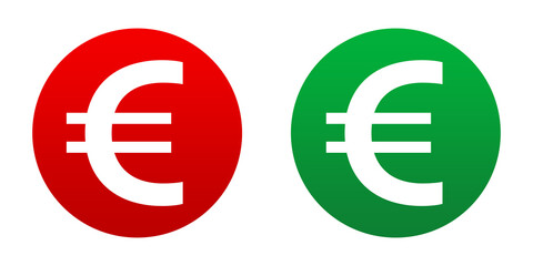 euro currency icon red green with circle shape png file element