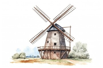 Windmill architecture building outdoors.