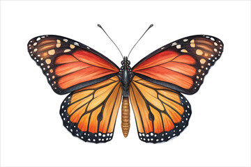 Fototapeta premium Colorful Monarch Butterfly Isolated on White Background