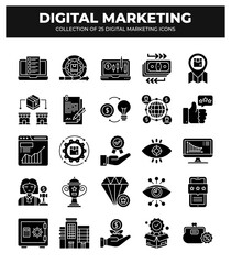 Collection of 25 Digital Marketing Icons: Boost Your Business Growth