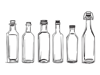 Vinegar line art vector illustration