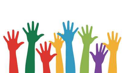 Colorful Raised Hands A Symbol of Unity and Diversity