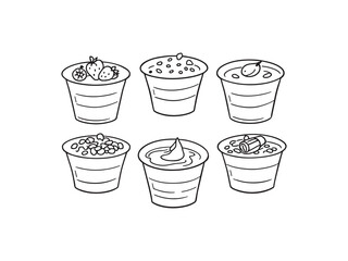 Minimal yogurt illustration in linear format
