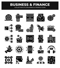 Collection of 25 Business and Finance Icons