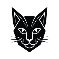 Fototapeta premium abstract cat head icon silhouette on white backgro (2).eps