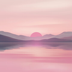 Fototapeta premium sunset over the lake