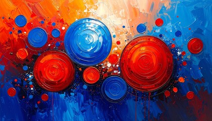 赤と青の抽象画