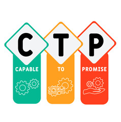 CTP - Capable to Promise acronym. business concept background. vector illustration concept with keywords and icons. lettering illustration with icons for web banner, flyer, landing