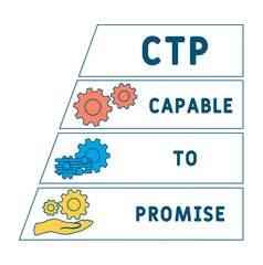 CTP - Capable to Promise acronym. business concept background. vector illustration concept with keywords and icons. lettering illustration with icons for web banner, flyer, landing