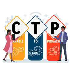 CTP - Capable to Promise acronym. business concept background. vector illustration concept with keywords and icons. lettering illustration with icons for web banner, flyer, landing